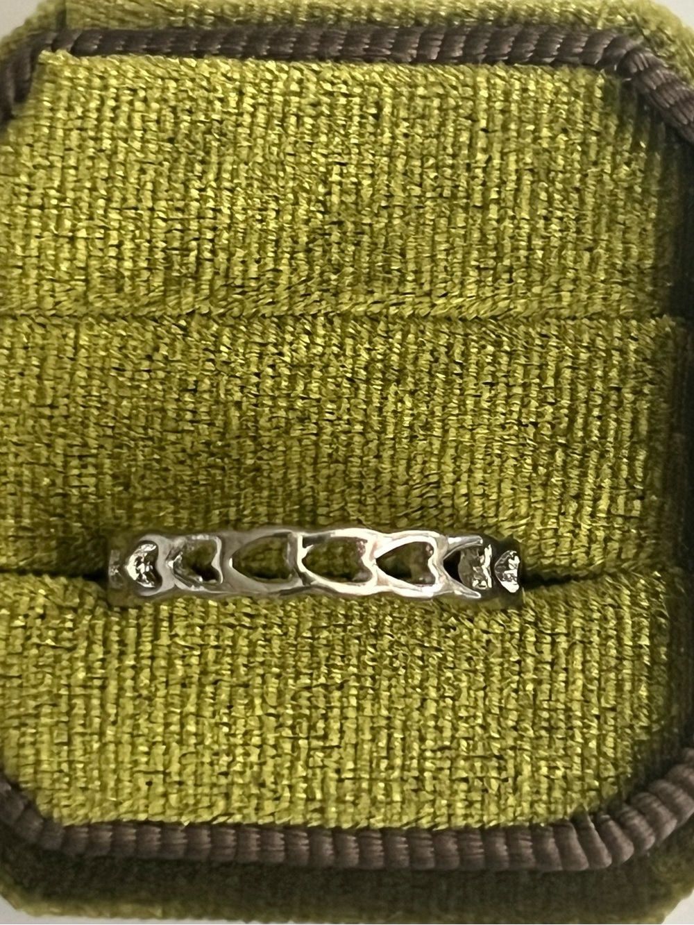 Stainless Steel Silver Heart Link Band - Silver Size 8